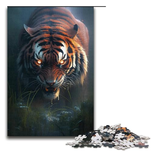 Puzzle für Erwachsene, 1000 Teile, Tiger-Puzzle für Erwachsene, Kartonpuzzle, lustiges Geschenk, 14,96 x 10,24 Zoll von WGLINGX