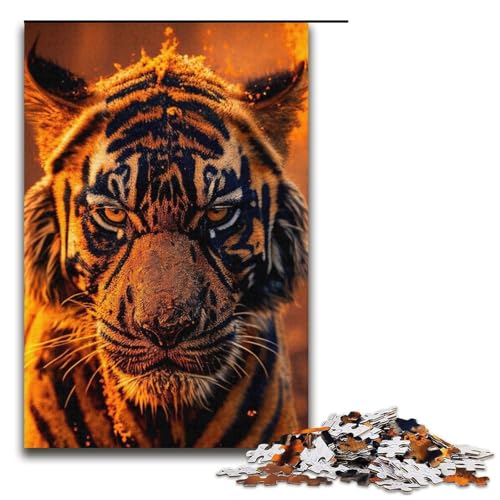 Puzzle für Erwachsene, 1000 Teile, Tiger-Puzzles für Karton, Heimdekoration, 14,96 x 10,24 Zoll von WGLINGX
