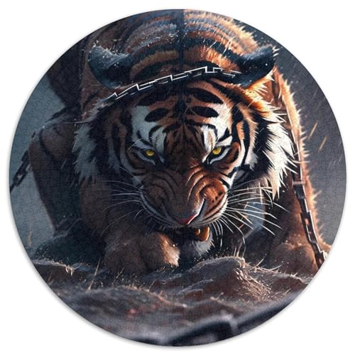 Puzzle für Erwachsene, 1000 Teile, Tiger-Rundpuzzle als 1000-teilige Geburtstagsgeschenkidee, anspruchsvolles Denkspiel (67,5x67,5cm) von WGLINGX