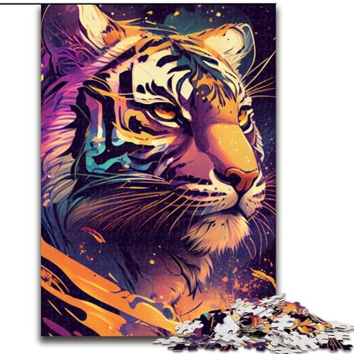 Puzzle für Erwachsene, 1000 Teile, Tiger-Tier-Puzzles für Erwachsene, Geschenk, DIY-Spaß, geeignet für die Dekoration von Zuhause, Wohnzimmer, Büro, Größe 26x38cm von WGLINGX