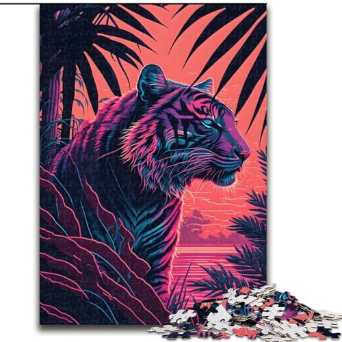 Puzzle für Erwachsene, 1000 Teile, Tiger und Natur, Retrowave-Puzzle für Erwachsene, 1000-teilige Geschenkidee für die Feiertage, humorvolle Kunstwerke, detaillierte Kunstwerke, Größe 26x38cm Puzzle für Erwachsene, 1000 Teile, Tiger und Natur, Retrowave-Puzzle für Erwachsene, 1000-teilige Geschenkidee für die Feiertage, humorvolle Kunstwerke, detaillierte Kunstwerke, Größe 26x38cm von WGLINGX