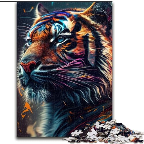 Puzzle für Erwachsene, 1000 Teile, Tigergesicht, Anime-Tier, Holzpuzzle, Geburtstage, Weihnachten, Halloween, Thanksgiving, Ostern, Größe 26x38cm Puzzle für Erwachsene, 1000 Teile, Tigergesicht, Anime-Tier, Holzpuzzle, Geburtstage, Weihnachten, Halloween, Thanksgiving, Ostern, Größe 26x38cm von WGLINGX