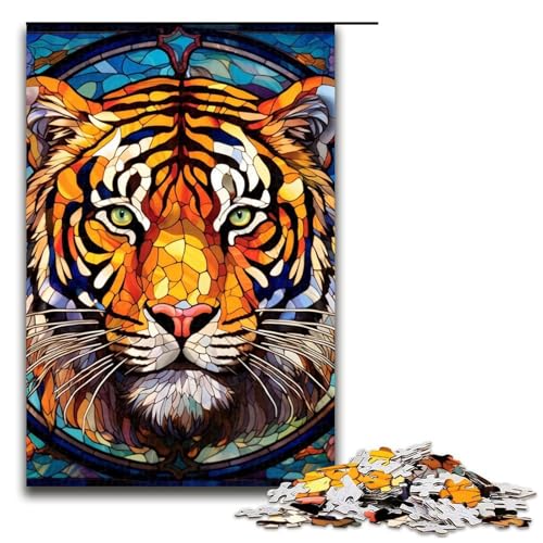 Puzzle für Erwachsene, 1000 Teile, Tigerglas-Stil, Lernspielzeug, tolles Geschenk für die ganze Familie (Größe 50 x 75 cm) von WGLINGX