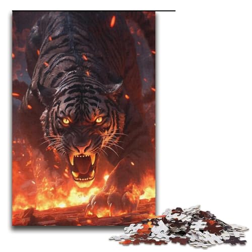 Puzzle für Erwachsene, 1000 Teile, Tigerspielzeug, Denkspiel, Spaß bei Aktivitäten zu Hause, Geburtstagsgeschenk, Reisegeschenk (Größe 38 x 26 cm) von WGLINGX
