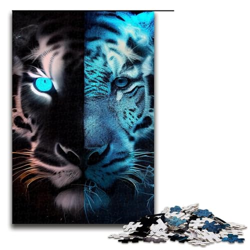 Puzzle für Erwachsene, 1000 Teile, Tigerspielzeug, Denkspiel, Spaß bei Aktivitäten zu Hause, Geburtstagsgeschenk, Reisegeschenk (Größe 50 x 75 cm) von WGLINGX