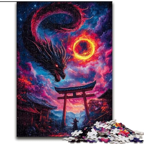 Puzzle für Erwachsene, 1000 Teile, Torii-Tor-Drache, 1000 Teile, Puzzle für Erwachsene, Lernspiel, Herausforderungsspielzeug (Größe 26x38cm) von WGLINGX
