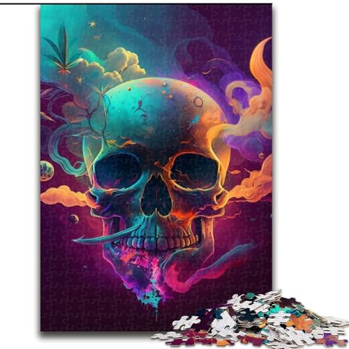 Puzzle für Erwachsene, 1000 Teile, Totenkopf-Holzpuzzle, anspruchsvolles Denkspiel, Spieleabend für die ganze Familie (Größe 50x75cm) von WGLINGX