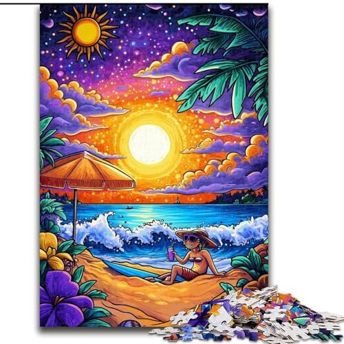 Puzzle für Erwachsene, 1000 Teile, Traumstrand-Puzzle aus Pappe, Denkspiel für Teenager, Spieleabend mit der Familie (Größe 26x38cm) von WGLINGX