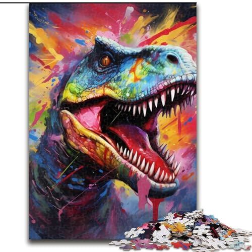 Puzzle für Erwachsene, 1000 Teile, Tyrannosaurus Rex, Kartonpuzzle, pädagogisches und unterhaltsames Indoor-Spiel zur Heimdekoration (Größe 26x38cm) von WGLINGX