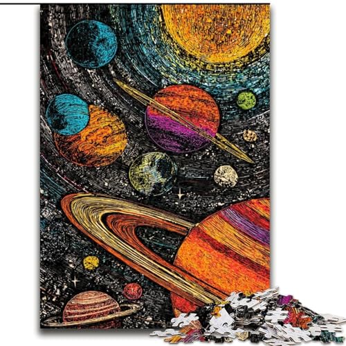Puzzle für Erwachsene, 1000 Teile, Universum-Galaxie, Holzpuzzle, Denkspiel für Teenager, Familienspieleabend (Größe 50x75cm) von WGLINGX