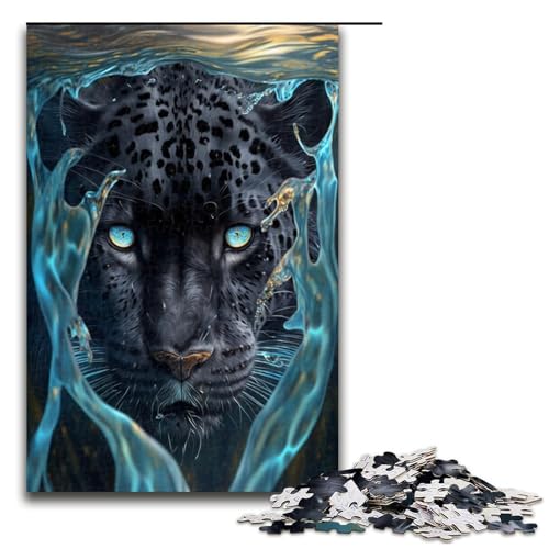Puzzle für Erwachsene, 1000 Teile, Unterwasser-Puzzle mit schwarzem Leopardenmuster, anspruchsvolles Spiel, 50 x 75 cm Puzzle für Erwachsene, 1000 Teile, Unterwasser-Puzzle mit schwarzem Leopardenmuster, anspruchsvolles Spiel, 50 x 75 cm von WGLINGX