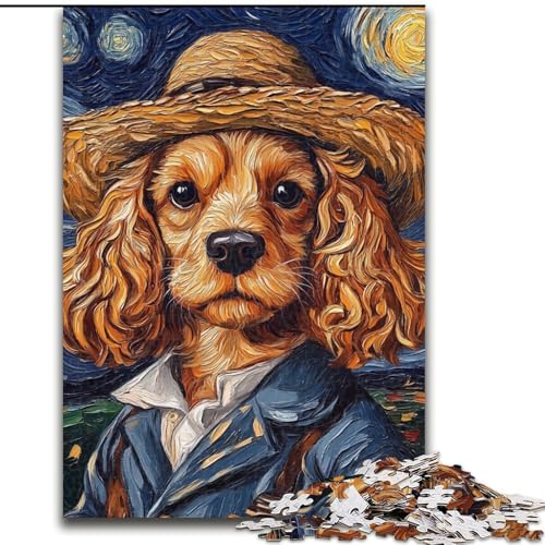 Puzzle für Erwachsene, 1000 Teile, Van Gogh-Hund, Puzzle 1000 Teile für Erwachsene, Lernspiele, Heimdekoration (Größe 26x38cm) von WGLINGX