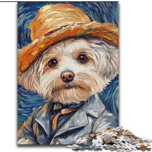 Puzzle für Erwachsene, 1000 Teile, Van Gogh-Hund, Puzzle für Erwachsene, 1000 Teile, Lernspielzeug (Größe 26x38cm) von WGLINGX