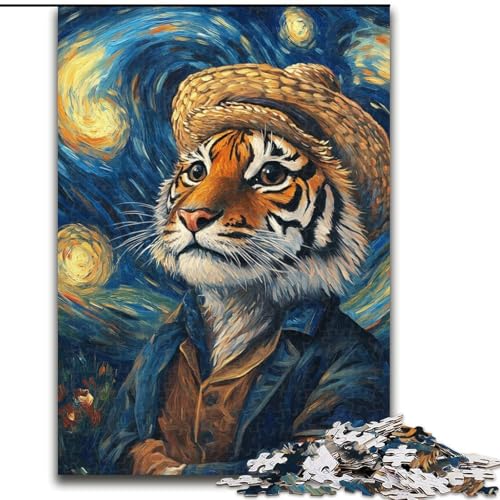 Puzzle für Erwachsene, 1000 Teile, Vincent Van Gogh, Tiger-Puzzle für Erwachsene, 1000 Teile, Lernspielzeug (Größe 26x38cm) von WGLINGX