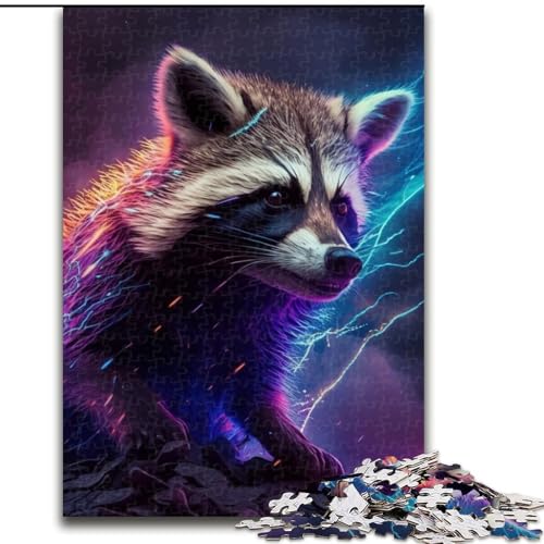 Puzzle für Erwachsene, 1000 Teile, Waschbär, 1000 Teile, Puzzle für Teenager, Lernspiele, Geschenke (Größe 26x38cm) von WGLINGX
