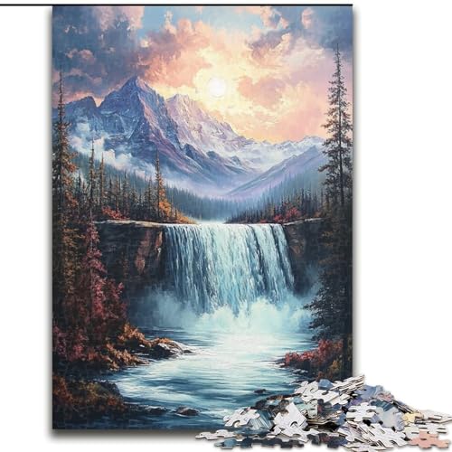 Puzzle für Erwachsene, 1000 Teile, Wasserfall-Landschaftskunst, 1000 Teile, Puzzle für Erwachsene, Lernspiel, Herausforderungsspielzeug (Größe 50x75cm) von WGLINGX