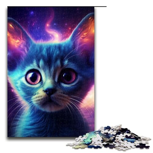 Puzzle für Erwachsene, 1000 Teile, Weltraumkatze, Holzpuzzle, Lernspielzeug, 50 x 75 cm Puzzle für Erwachsene, 1000 Teile, Weltraumkatze, Holzpuzzle, Lernspielzeug, 50 x 75 cm von WGLINGX