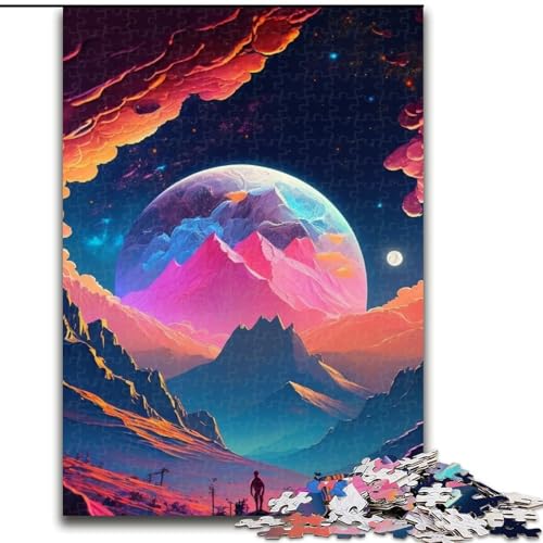 Puzzle für Erwachsene, 1000 Teile, Weltraumplaneten-Puzzle aus Holz für Erwachsene, perfekt als Dekoration für Zuhause und Büro, Partys, Geburtstage und Feiertagsgeschenke (Größe 38x26cm) von WGLINGX