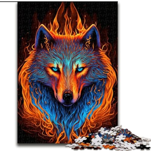 Puzzle für Erwachsene, 1000 Teile, Wolf, Feuer, Wasser, Holzpuzzle, perfekt für Familienspaß an Geburtstagen, Weihnachten, Größe 26x38cm Puzzle für Erwachsene, 1000 Teile, Wolf, Feuer, Wasser, Holzpuzzle, perfekt für Familienspaß an Geburtstagen, Weihnachten, Größe 26x38cm von WGLINGX