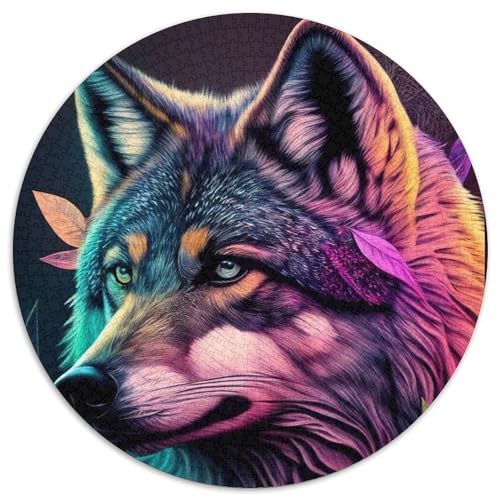 Puzzle für Erwachsene, 1000 Teile, Wolf, Pop-Art, Tierpuzzles für Erwachsene für Jugendliche, Lernspiele, Geschenke (67,5x67,5cm) von WGLINGX