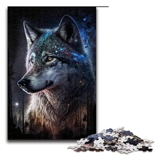 Puzzle für Erwachsene, 1000 Teile, Wolfspuzzle, tolles Geschenk für Teenager ab 14 Jahren (Größe 50 x 75 cm) von WGLINGX
