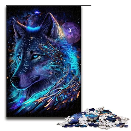 Puzzle für Erwachsene, 1000 Teile, Wolfspuzzle, tolles Geschenk für Teenager ab 14 Jahren (Größe 50 x 75 cm) von WGLINGX