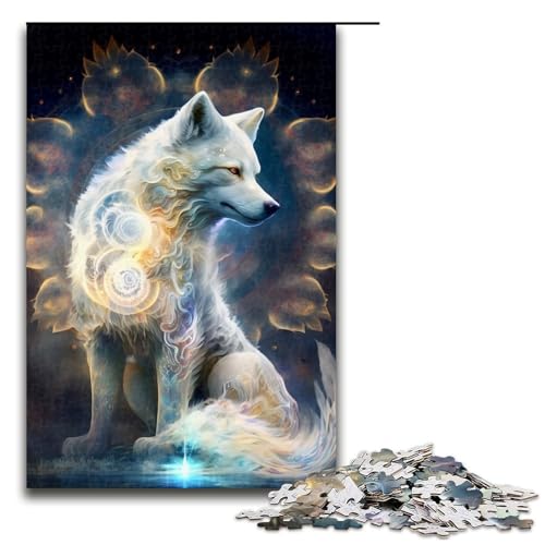 Puzzle für Erwachsene, 1000 Teile, Wolfspuzzle für Erwachsene, Holzpuzzle, Lernspiel (Größe 50 x 75 cm) von WGLINGX