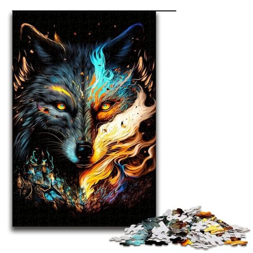 Puzzle für Erwachsene, 1000 Teile, Wolfsspielzeug, Denkspiel, Spaß bei Aktivitäten zu Hause, Geburtstagsgeschenk, Reisegeschenk (Größe 50 x 75 cm) von WGLINGX