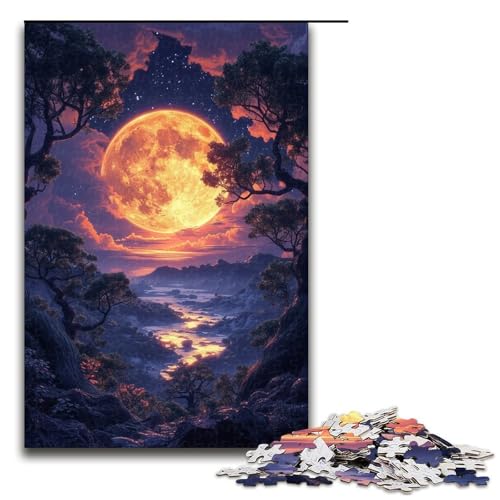 Puzzle für Erwachsene, 1000 Teile, Wolken und Blumen in den Bergen, Puzzles für Holzpuzzle, Lernspiel, Herausforderungsspielzeug (Größe 50 x 75 cm) von WGLINGX