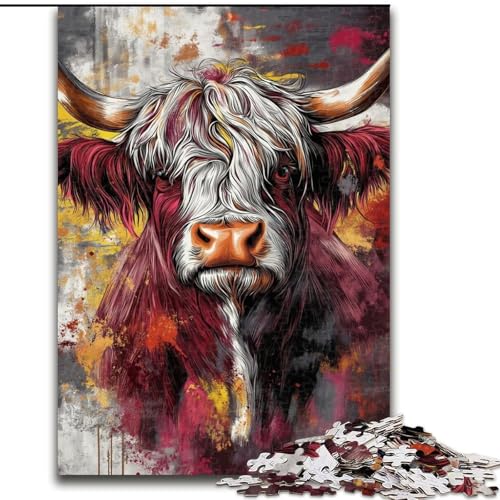 Puzzle für Erwachsene, 1000 Teile, Yak, 1000 Teile, Puzzle für Erwachsene, Lernspiel, Herausforderungsspielzeug (Größe 26x38cm) von WGLINGX
