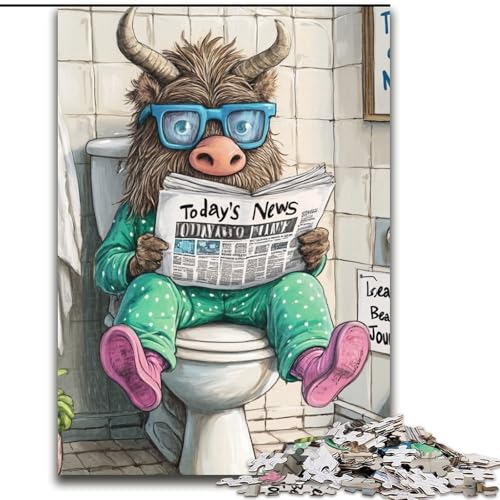 Puzzle für Erwachsene, 1000 Teile, Yak Go Toilet, Kartonpuzzle, pädagogisches und unterhaltsames Indoor-Spiel zur Heimdekoration (Größe 26x38cm) von WGLINGX