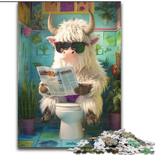 Puzzle für Erwachsene, 1000 Teile, Yak Go-Toiletten-Puzzle für Erwachsene, Familienbindungsaktivität, Heimdeko-Geschenk, Familienspielzeugspiel (Größe 26x38cm) von WGLINGX