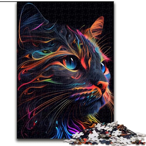 Puzzle für Erwachsene, 1000 Teile, abstrakte Katze, surreales Holzpuzzle, Geburtstage, Weihnachten, Halloween, Thanksgiving, Ostern, Größe 50x75cm Puzzle für Erwachsene, 1000 Teile, abstrakte Katze, surreales Holzpuzzle, Geburtstage, Weihnachten, Halloween, Thanksgiving, Ostern, Größe 50x75cm von WGLINGX