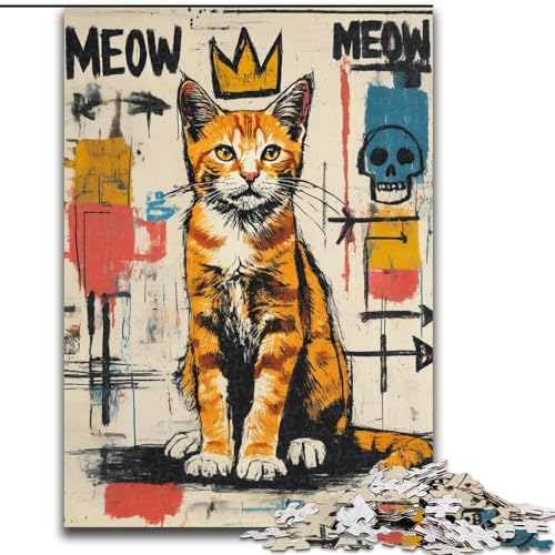 Puzzle für Erwachsene, 1000 Teile, abstrakte Kunstkatze, 1000 Teile, Puzzle für Erwachsene, Lernspiel, Herausforderungsspielzeug (Größe 26x38cm) von WGLINGX