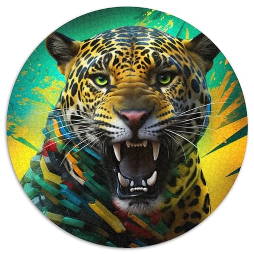 Puzzle für Erwachsene, 1000 Teile, afrikanischer Leopard, Kartonpuzzle mit interaktivem Familienspiel, Kinder ab 14 Jahren (67,5 x 67,5 cm) von WGLINGX