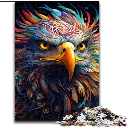 Puzzle für Erwachsene, 1000 Teile, bunter Adler, Papppuzzle, pädagogisches und unterhaltsames Indoor-Spiel zur Heimdekoration (Größe 26x38cm) von WGLINGX