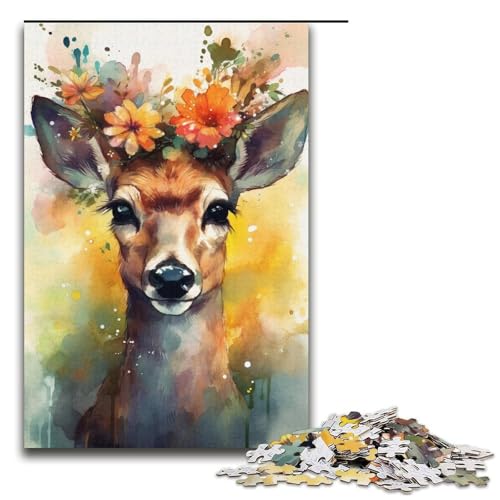 Puzzle für Erwachsene, 1000 Teile, bunter Fuchs, Babyspielzeug, Lernspiele, Stressabbau, Analyse und Logik (Größe 38 x 26 cm) von WGLINGX