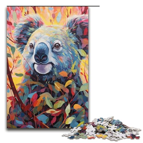 Puzzle für Erwachsene, 1000 Teile, bunter Koala, Lernspiele, Heimdekoration, Puzzle, Künstlersammlung, 14,96 x 10,24 Zoll von WGLINGX