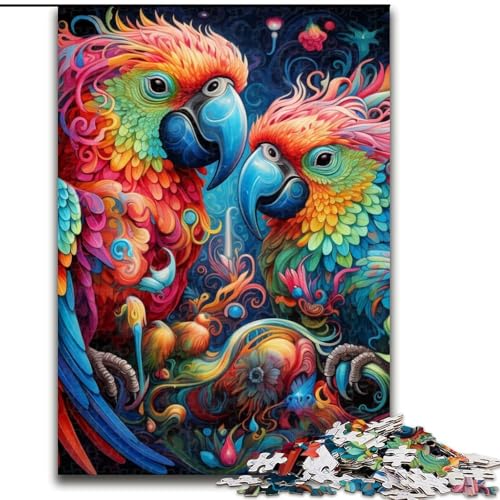 Puzzle für Erwachsene, 1000 Teile, bunter Papagei, 1000 Teile, Geburtstage, Feiertage und Heimdekoration (Größe 26x38cm) von WGLINGX