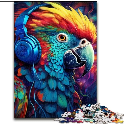 Puzzle für Erwachsene, 1000 Teile, bunter Papagei, 1000 Teile, interaktives Familienspiel, Denksportaufgabe, Geschenk, Lernspielzeug (Größe 26x38cm) von WGLINGX