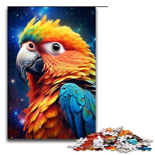 Puzzle für Erwachsene, 1000 Teile, bunter Papagei, Puzzle für Erwachsene, Holzpuzzle, Lernspielzeug (Größe 50 x 75 cm) von WGLINGX