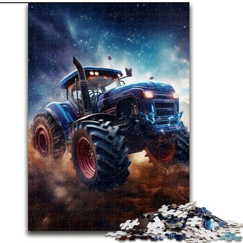 Puzzle für Erwachsene, 1000 Teile, bunter Traktor, Holzpuzzle, pädagogisches und unterhaltsames Indoor-Spiel zur Heimdekoration (Größe 50x75cm) von WGLINGX