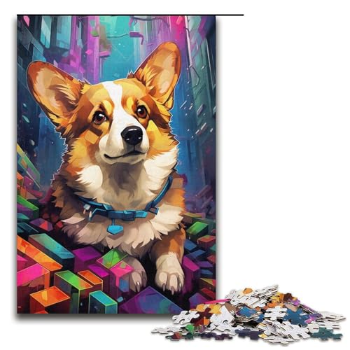 Puzzle für Erwachsene, 1000 Teile, buntes Corgi-Spielzeug, Denkspiel, jedes Teil ist einzigartig – anspruchsvolles, unterhaltsames Spiel für die ganze Familie (Größe 38 x 26 cm) von WGLINGX