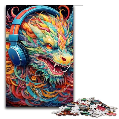 Puzzle für Erwachsene, 1000 Teile, buntes Drachen-Puzzle für Teenager, Holzpuzzle, Heimkunst-Dekor, 19,69 x 29,53 Zoll Puzzle für Erwachsene, 1000 Teile, buntes Drachen-Puzzle für Teenager, Holzpuzzle, Heimkunst-Dekor, 19,69 x 29,53 Zoll von WGLINGX