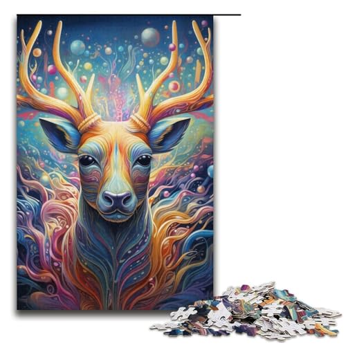 Puzzle für Erwachsene, 1000 Teile, buntes Hirsch-Puzzle für Lernspiele, Herausforderungsspielzeug, einzigartige Heimdekoration und Geschenke, 37,6 x 26,9 cm Puzzle für Erwachsene, 1000 Teile, buntes Hirsch-Puzzle für Lernspiele, Herausforderungsspielzeug, einzigartige Heimdekoration und Geschenke, 37,6 x 26,9 cm von WGLINGX