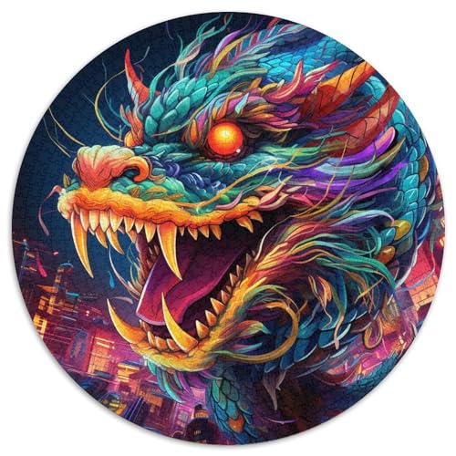 Puzzle für Erwachsene, 1000 Teile, buntes Kunstdrachen-Papier, runde Puzzles zum Selbermachen, Dekoration, anspruchsvolle 67,5 x 67,5 cm Puzzle für Erwachsene, 1000 Teile, buntes Kunstdrachen-Papier, runde Puzzles zum Selbermachen, Dekoration, anspruchsvolle 67,5 x 67,5 cm von WGLINGX
