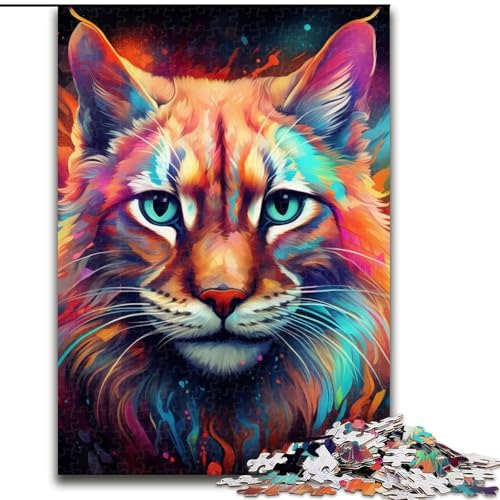 Puzzle für Erwachsene, 1000 Teile, buntes Luchs-Puzzle aus Pappe, pädagogisches und unterhaltsames Indoor-Spiel zur Heimdekoration (Größe 26x38cm) von WGLINGX