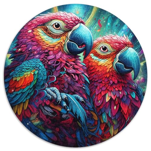 Puzzle für Erwachsene, 1000 Teile, buntes Papageien-Papier, runde Puzzles zum Selbermachen, Dekoration, anspruchsvolle 67,5 x 67,5 cm Puzzle für Erwachsene, 1000 Teile, buntes Papageien-Papier, runde Puzzles zum Selbermachen, Dekoration, anspruchsvolle 67,5 x 67,5 cm von WGLINGX