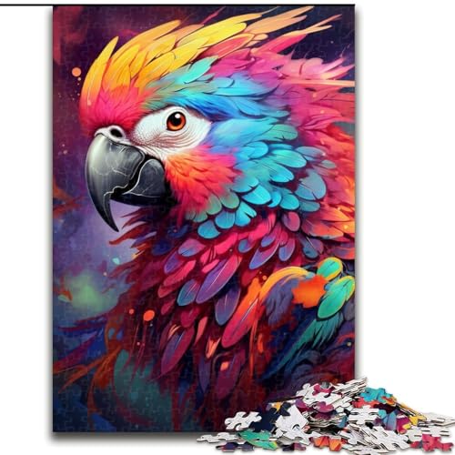 Puzzle für Erwachsene, 1000 Teile, buntes Papageien-Puzzle, 1000 Teile, Familienbindungsaktivität, Heimdeko-Geschenk, Familienspielzeugspiel (Größe 26x38cm) von WGLINGX