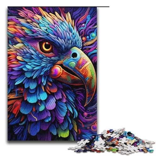 Puzzle für Erwachsene, 1000 Teile, buntes Papageien-Puzzle, Kartonpuzzle für Erwachsene, Erwachsene, 38,1 x 26,9 cm von WGLINGX